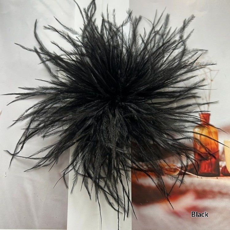 New Colorful Ostrich-feather Brooch Headdress Hair Clip