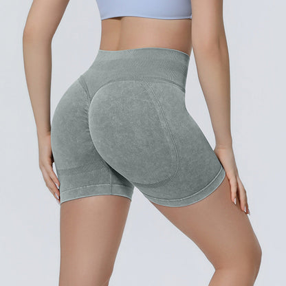 Seamless Knitted Sand-washed Yoga Shorts