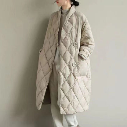 Plus Size Lightweight Down Cotton Coat Jacket Winter Long Below The Knee Loose Thick Bread Coat