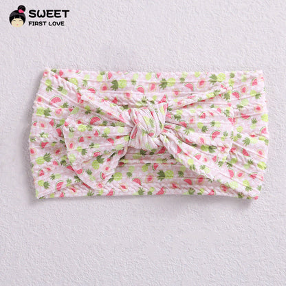 Children's Wide-brimmed Elastic Bow Baby Printed Headband