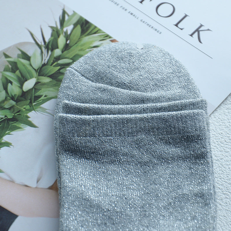 Women's Glitter Ribbed Mid Calf Slouch Socks