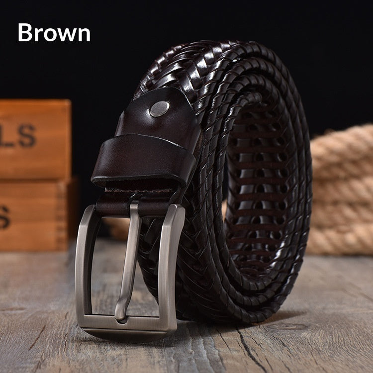Handwoven Vintage Leather Belt For Men