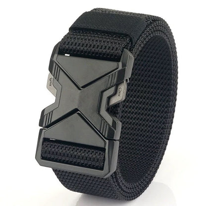 Men's Toothless Automatic Buckle Waist Belt PP Woven Tactical Pants