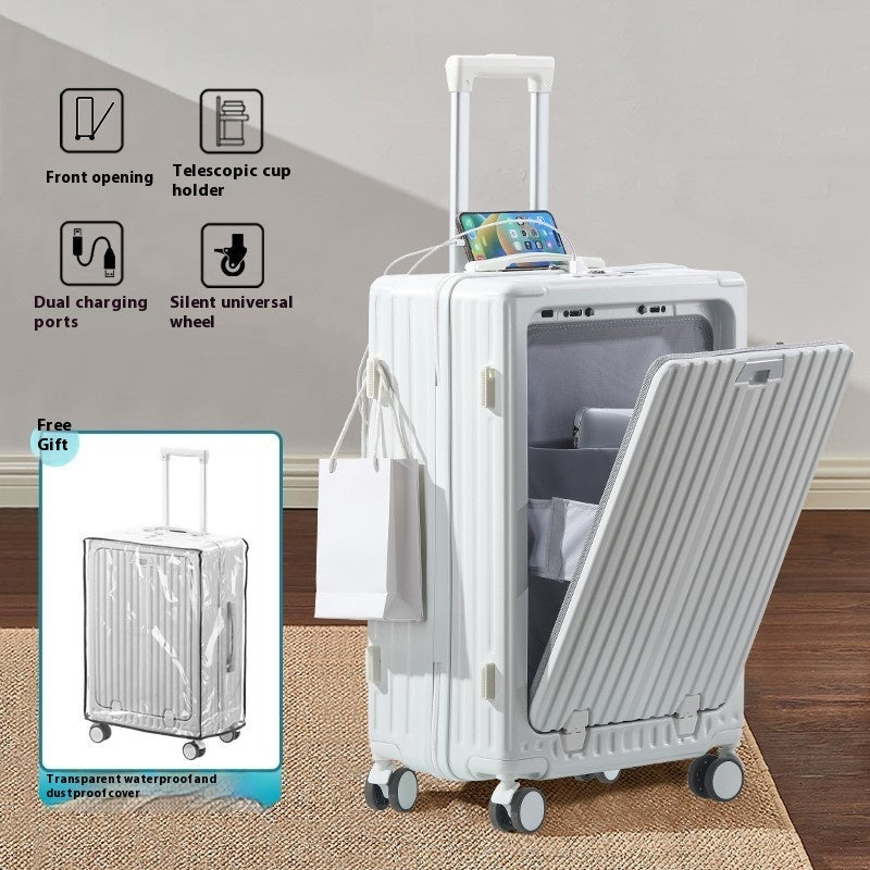 Front Open Cover Multifunctional Trolley Case