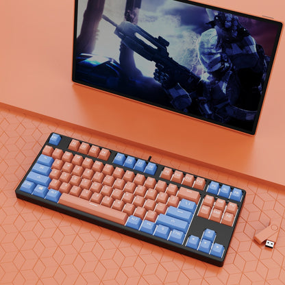 87 Key Wired Game Hot Plug Two Colors Mechanical Keyboard
