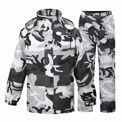 Gray Camouflage Raincoat Rain Pants Suit Men