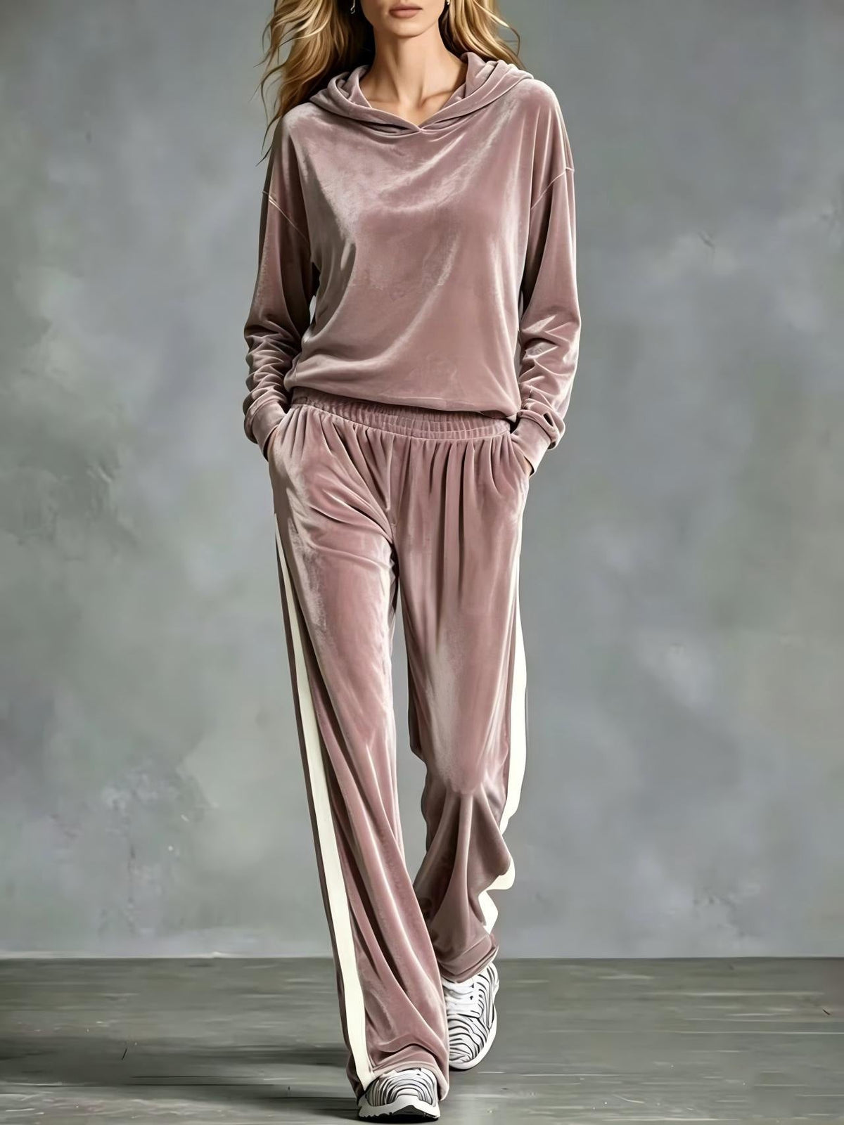 Women's Casual Loose-fitting Long-sleeved Top And Long Pants Set