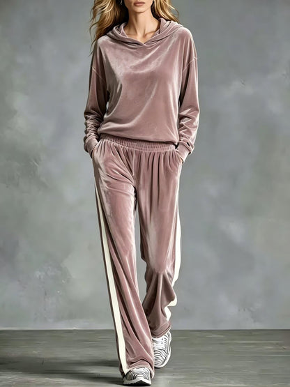 Women's Casual Loose-fitting Long-sleeved Top And Long Pants Set