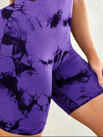 Tie-Dye High Waist Active Shorts for Women Workout Gear