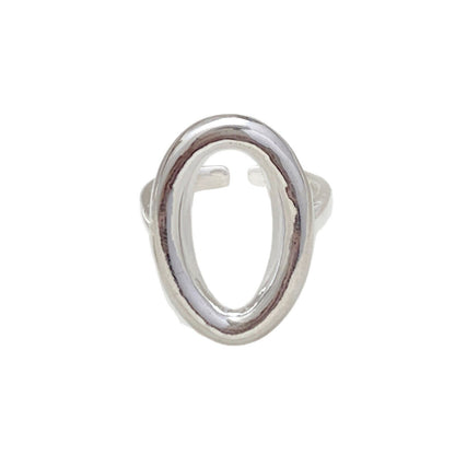 Women Sweet Cool Hollow Oval Open Ring, Ins Style Geometric Irregular Line Design, Niche Internet Celebrity Index Finger Jewelry