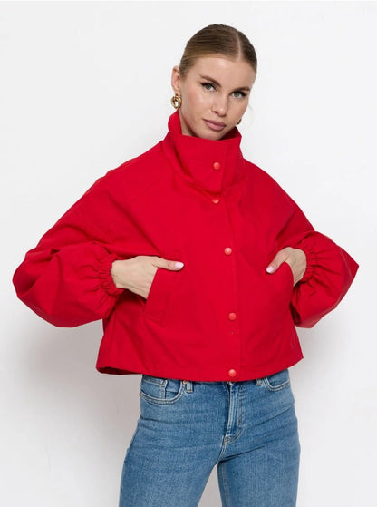 Loose-fitting Cropped Trench Coat For Petite Womens Jackets