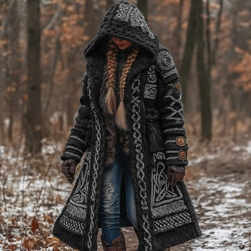 Mens Mid-Length Digital-Print Abstract Cape