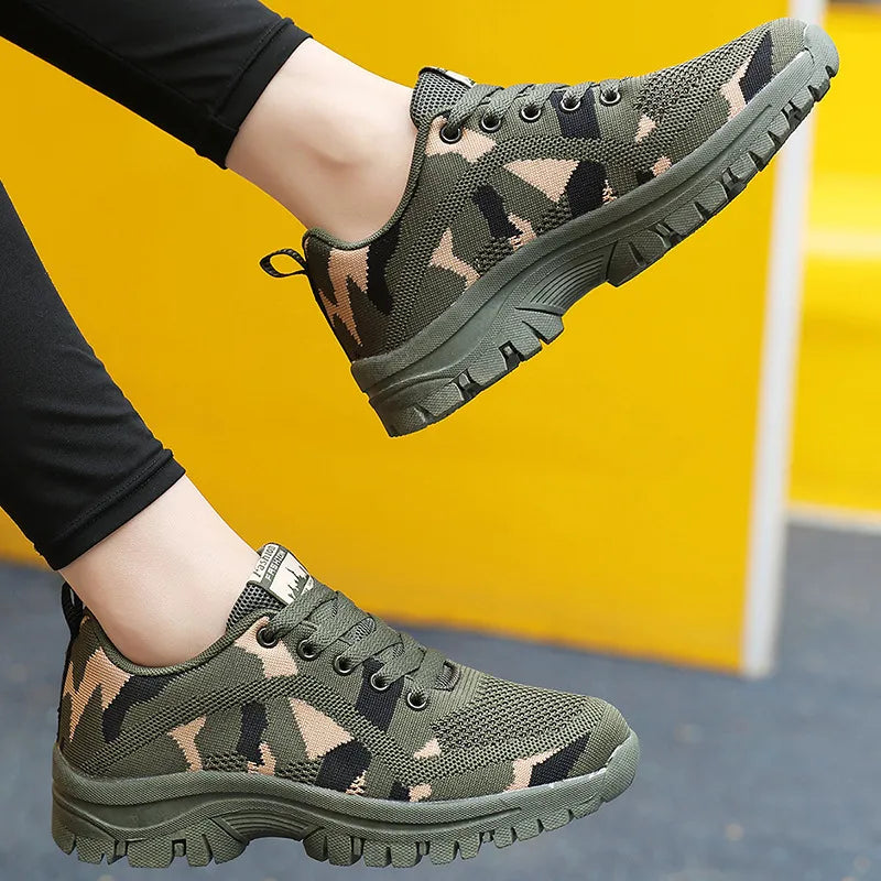 Camouflage Lace Up Mesh Breathable Athletic