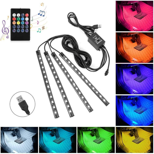 Car LED Strip Lights with Sound Active Function and Remote Controller