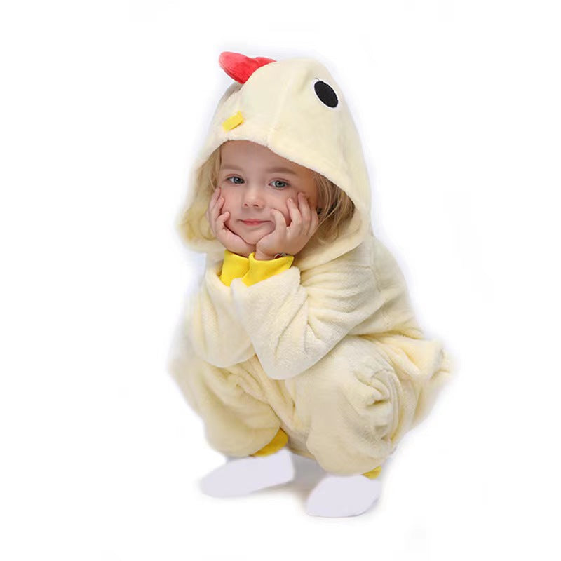 Flannel Children's Animal One-piece Pajamas
