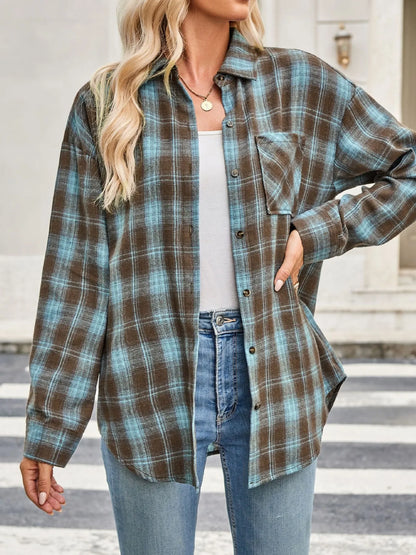Plaid Button Up Long Sleeve Shirt