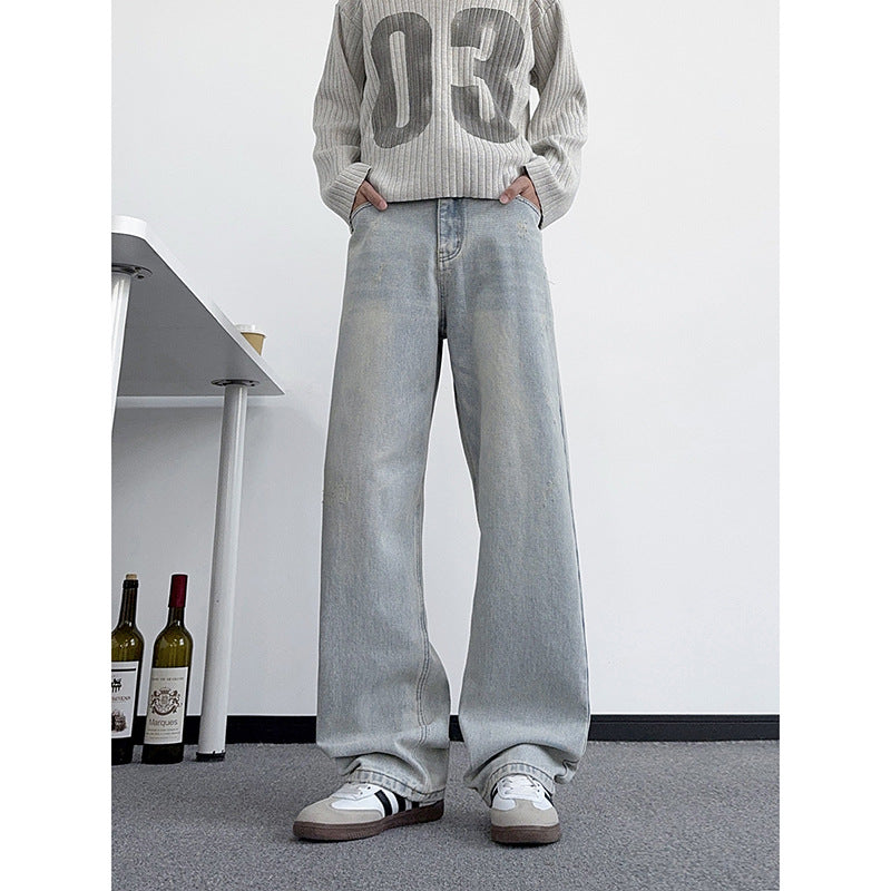 American-style Distressed Jeans For Men Versatile And Casual