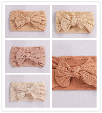 Baby Hair Accessories Elastic Head Bandwidth Edge Nylon Bow Headband For Children