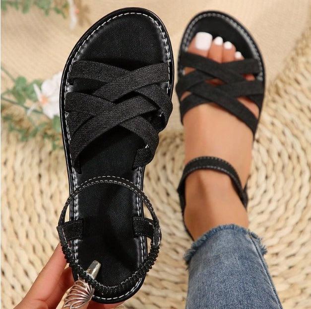 Womens Flat Velvet-lined Casual Sandals