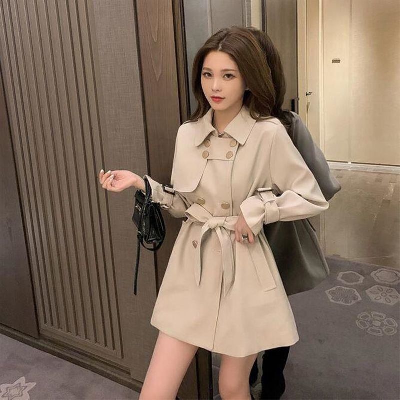 Mid-length Waist Trimming Trench Coat Women