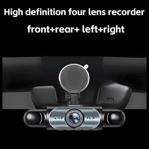 Four-lens Surveillance Dash Cam HD With Rearview Camera