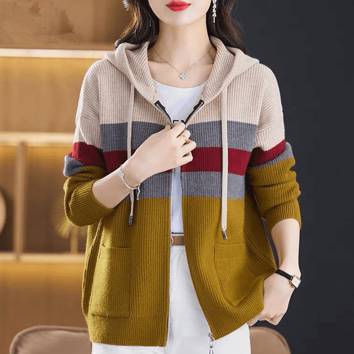 Korean-style Loose-fitting Plus-size Slimming Sweater Coat