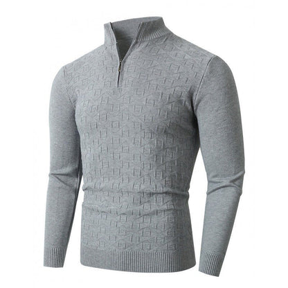 Mens Trendy Slim-fit Solid-color Thermal Sweater