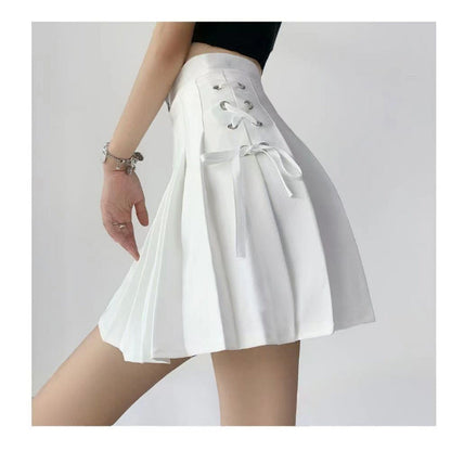 Versatile Strap White Skirt For Women