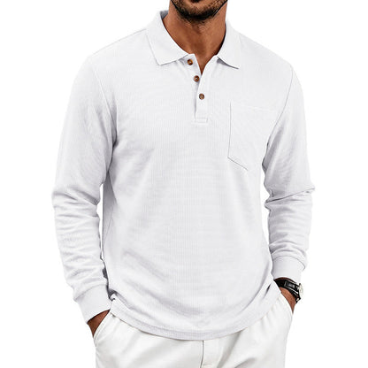 Men's Simple Casual Commuter Breathable Lapel Top