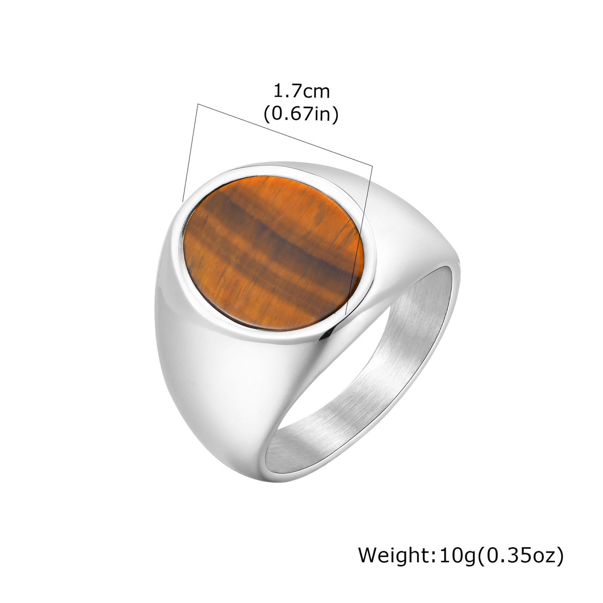 Stainless Steel Lapis Lazuli Oil-drop Natural Tigers Eye Stone Oval Ring