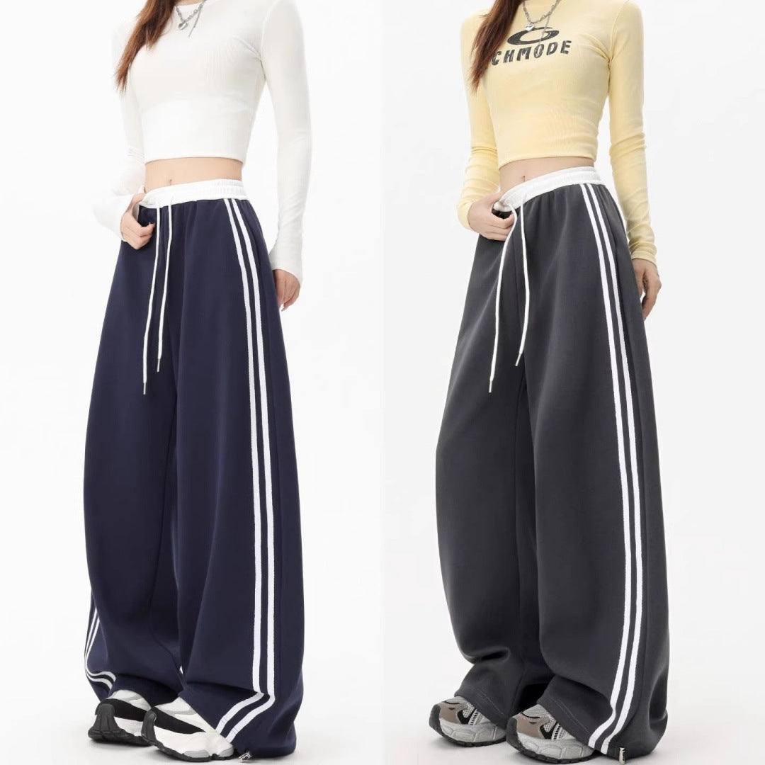 Retro Women's Sweatpants Springautumn Loose-fit Wide-leg