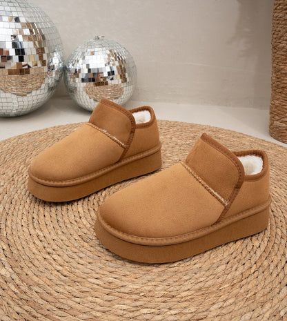 Wholesale Warm Women's Snow Boots, Plus Size 2026 New Winter Slip-on Platform Ankle Cotton Boots