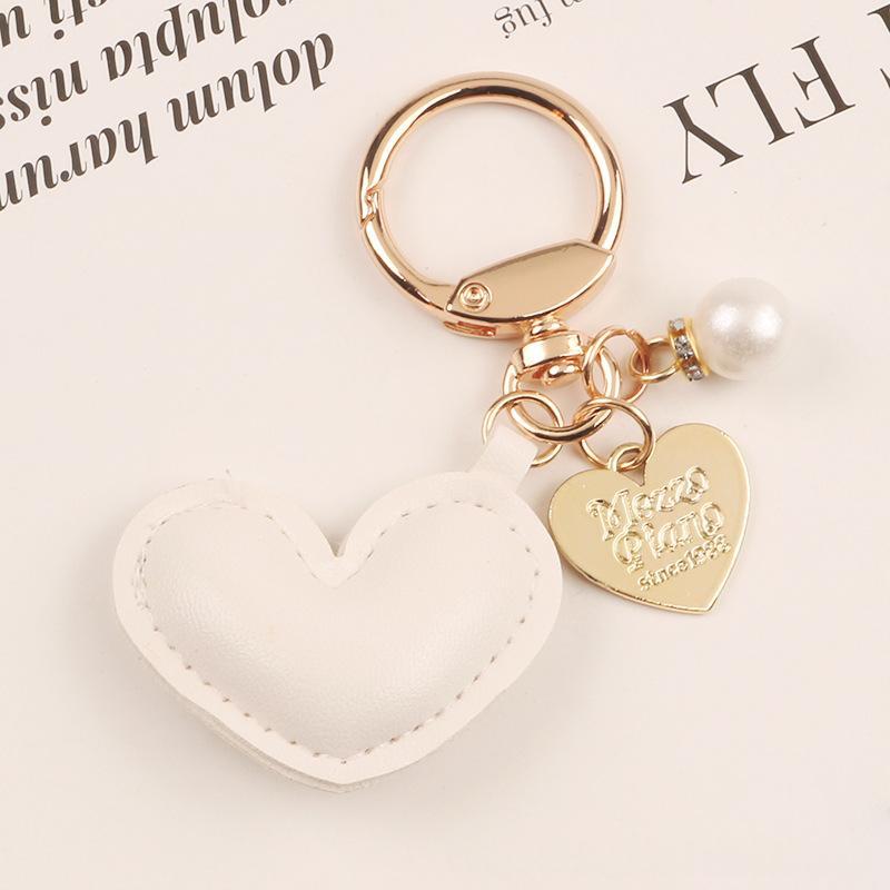 New Leather Heart-shaped Alloy Keychain Pendant
