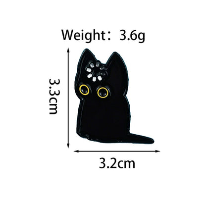 Black Catstyle Brooch, Versatile And Niche, Made Of Alloy For Clothing