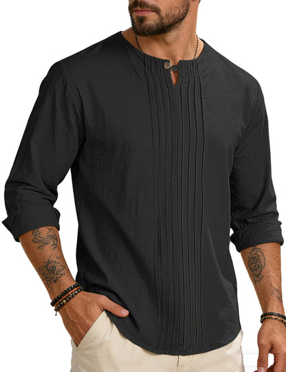 Men's Round-neck, Loose-fit Outerwear Pullover Shirt