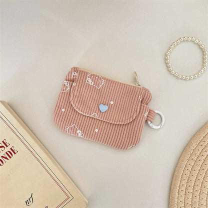 Corduroy Printed Coin Purse For Women