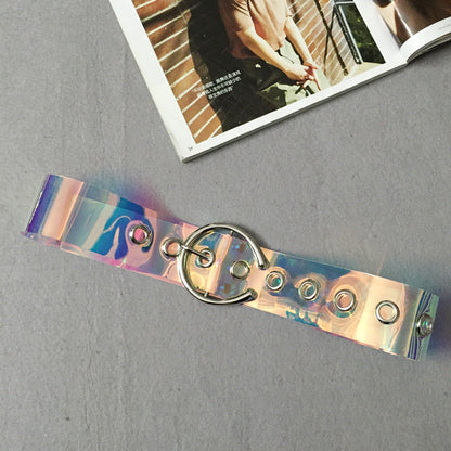 Transparent Pvc Casual Jeans Pants Belt Women