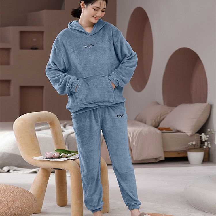 Women's Fleece-lined Extra-thick Top And Pants Set