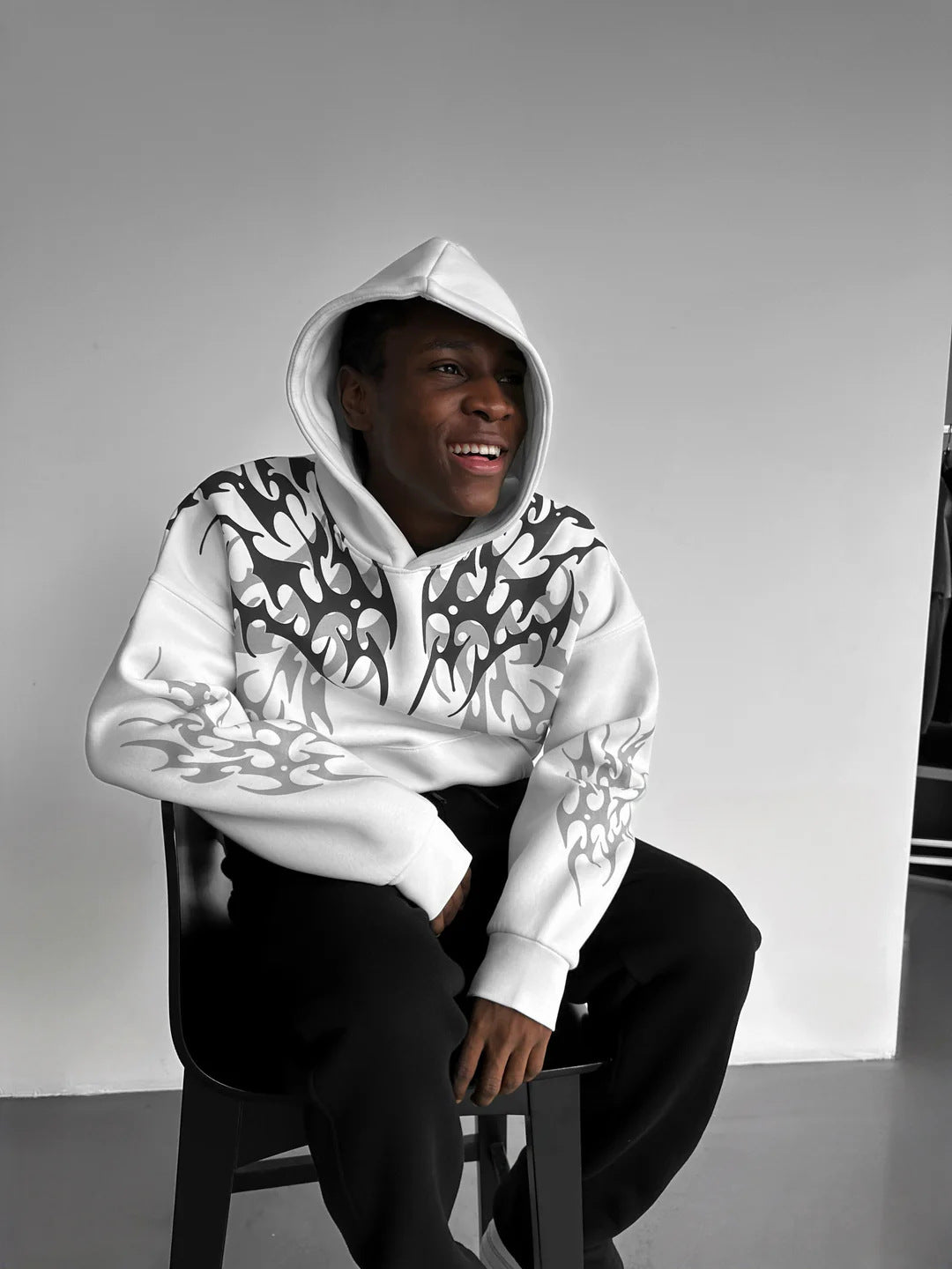 Printed Pullover Unisex Street Hoodie