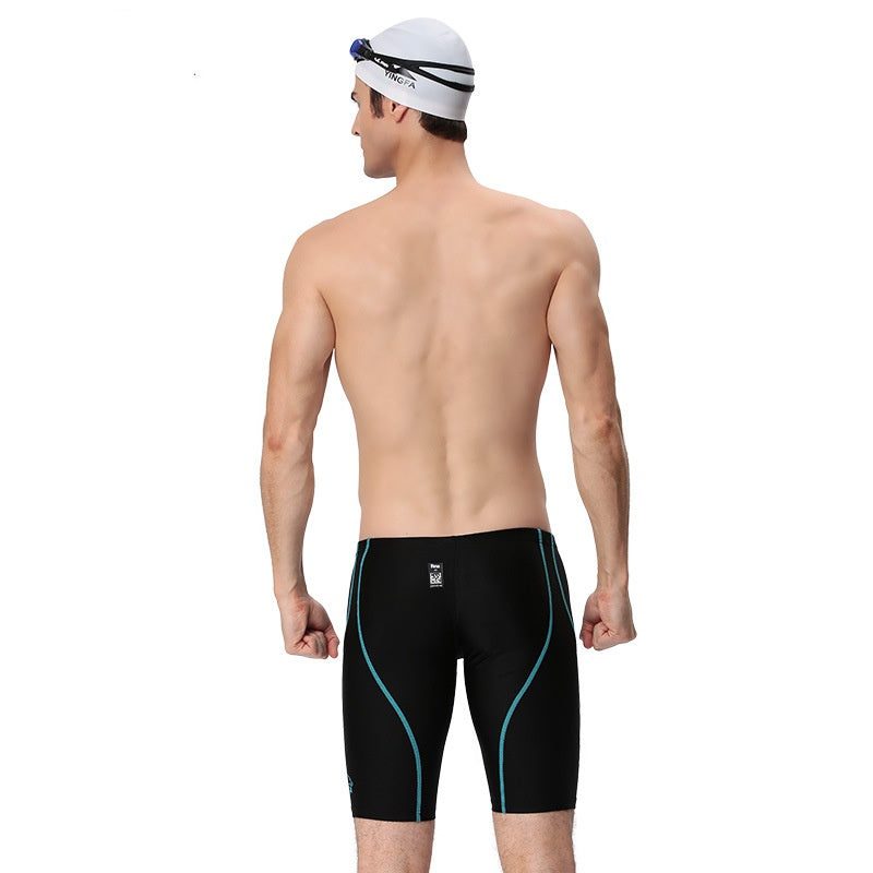Men's Shark Skin High Elastic Swimming Trunks