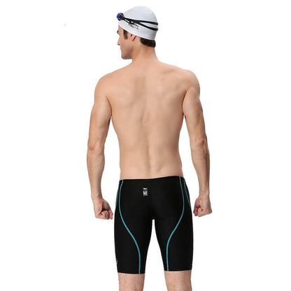 Men's Shark Skin High Elastic Swimming Trunks