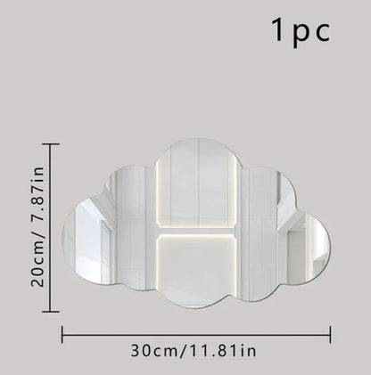 Cloud-shaped Mirror Acrylic Wall Background Decoration