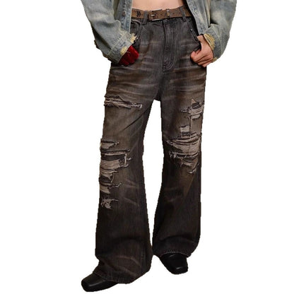 Retro Loose Bootcut Wide-leg Denim Jeans For Men
