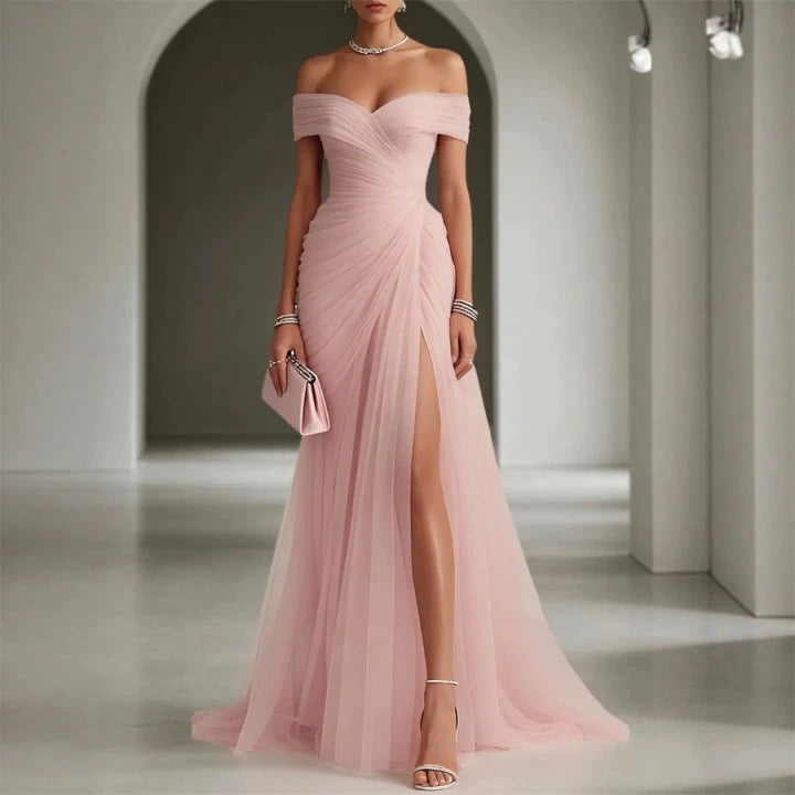 Evening Dress Cross-Border Off-Shoulder European And American Style Womens Dress