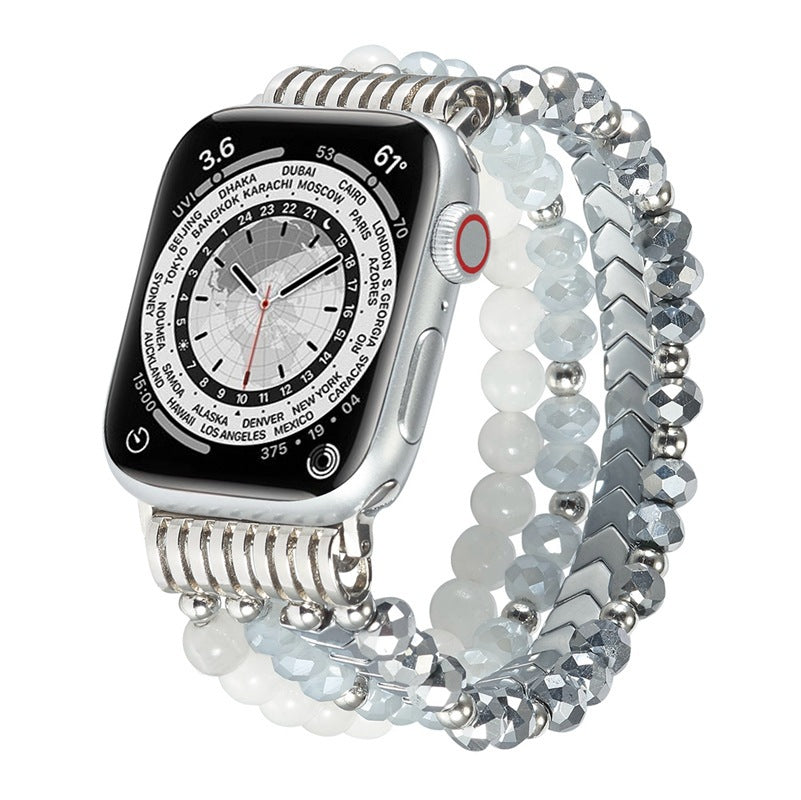 Suitable For Apple Watch IWatch87654Se Women's High-End Beaded Strap Jewelry Crystal Wrist