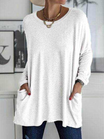 Full Size Round Neck Long Sleeve T-Shirt for Women