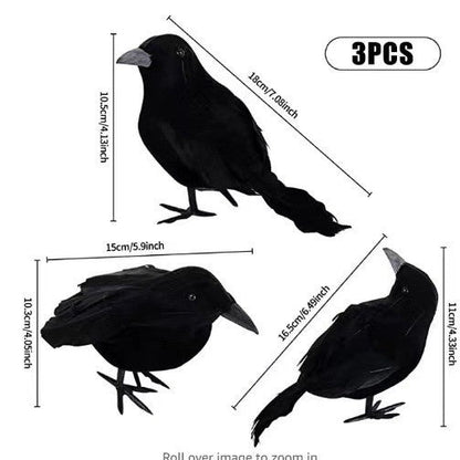 Halloween Party Black Simulation Feather Crow Decorations
