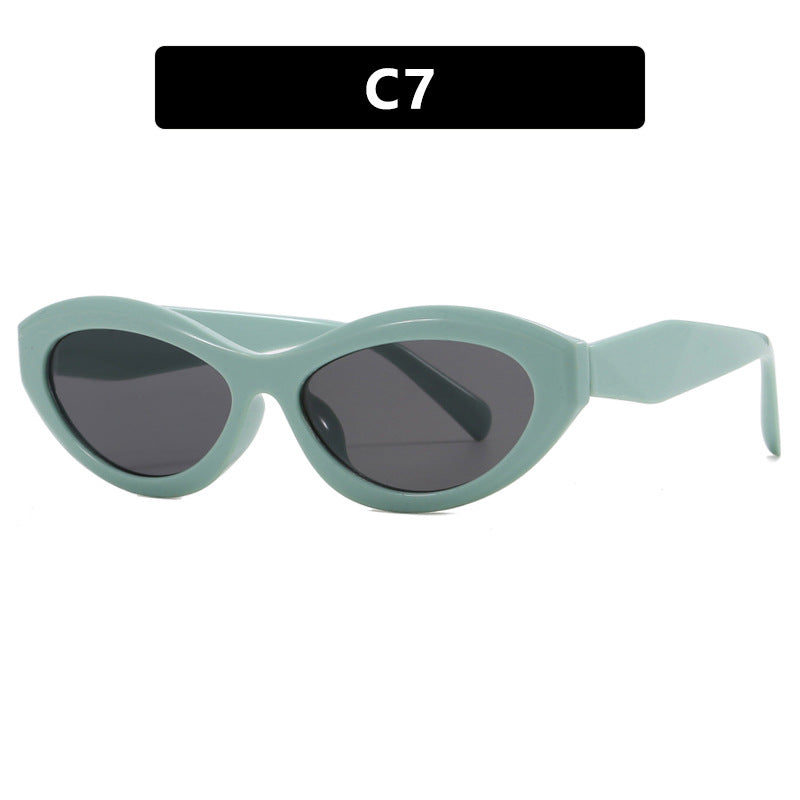 Oval Small Frame Sunglasses Fashionable Shades Stylish And Personalized UV Protective Tinted Glasses