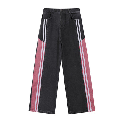 Fashion Side Striped Straight Jeans Men