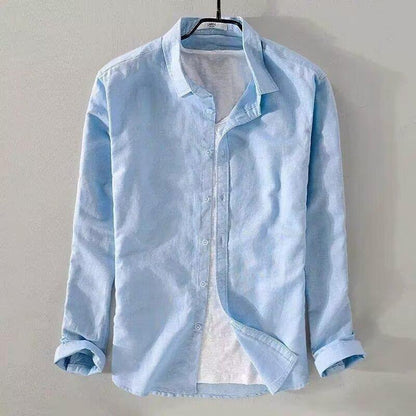 Mens Long Sleeve Casual Slim-fit Youth Style Japanese Style Simple And Breathable